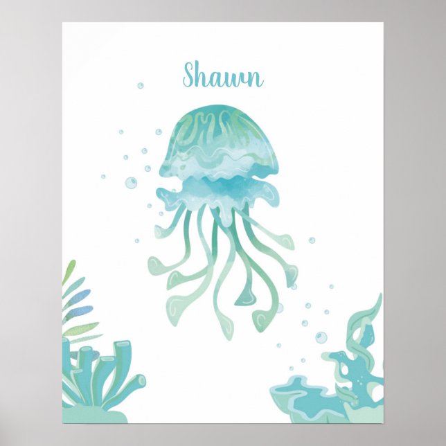 Jellyfish Tidal Comfort Customizable Poster (Front)