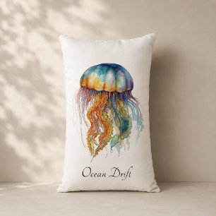 Jellyfish Tide Beach Room Accent Lumbar Pillow