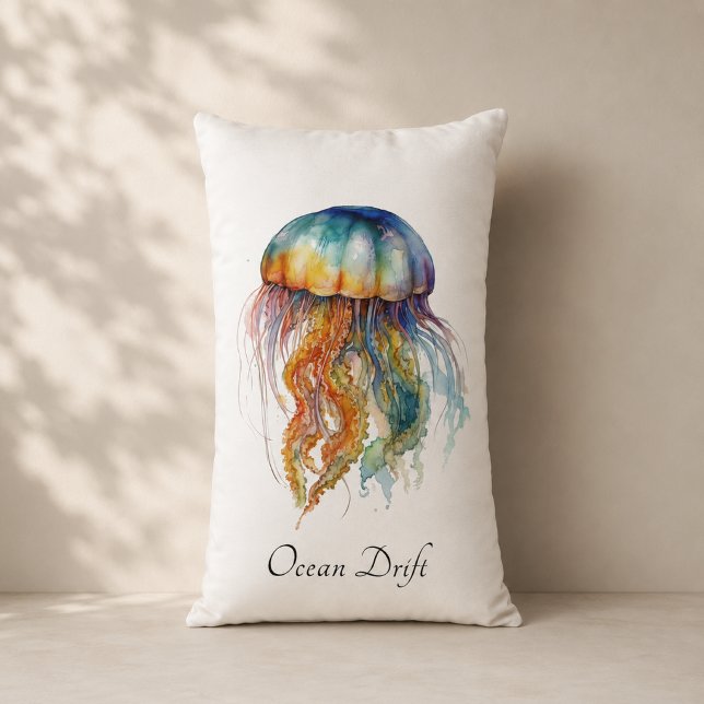 Jellyfish Tide Beach Room Accent Lumbar Pillow (Creator Uploaded)