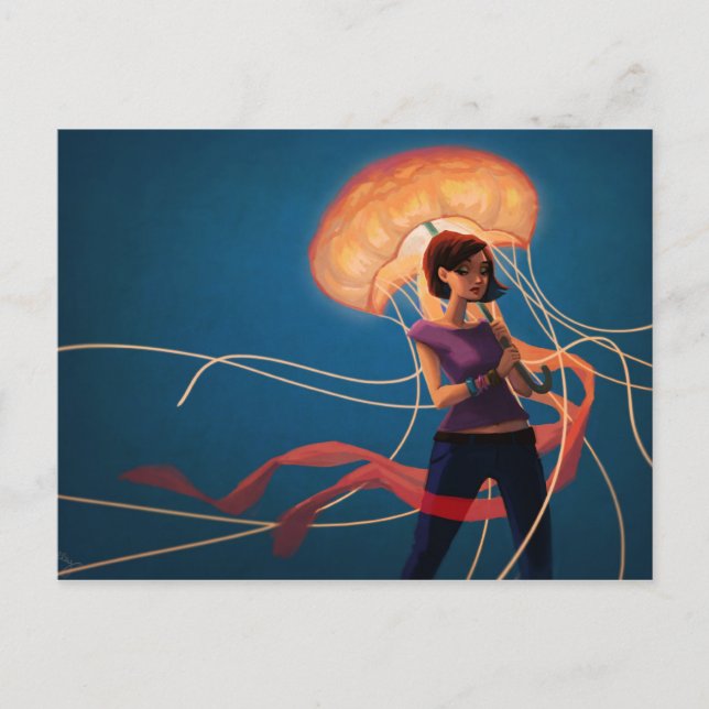 Jellyfish Umbrella Postcard (Front)