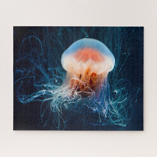 Jellyfish Underwater - Dark Glow Jigsaw Puzzle (Horizontal)