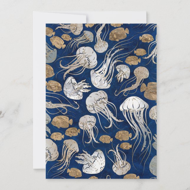 Jellyfish Underwater Pattern Holiday Card (Front)