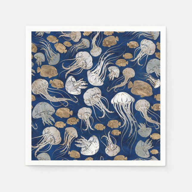 Jellyfish Underwater Pattern Napkin (Front)