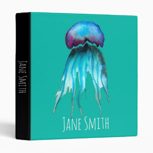 Jellyfish watercolor colourful modern aquatic binder