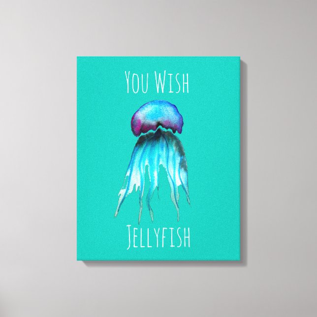Jellyfish watercolor colourful modern aquatic canvas print (Front)