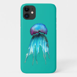 Jellyfish watercolor colourful modern aquatic iPhone 11 case