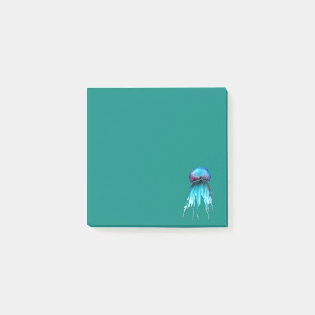 Jellyfish watercolor colourful modern aquatic post-it notes (Front)