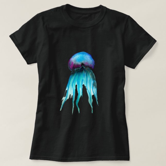 Jellyfish watercolor colourful modern aquatic T-Shirt (Design Front)