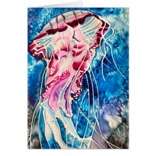 Jellyfish watercolor ocean art
