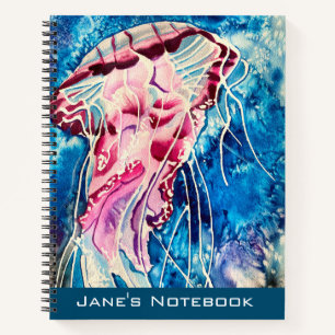 Jellyfish watercolor ocean art notebook