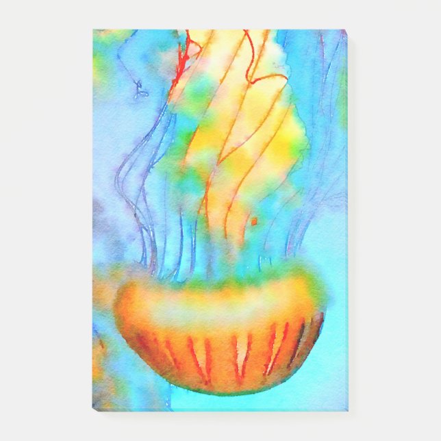 Jellyfish Watercolor Post-it® Notes 4 x 3 (Front)