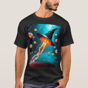Jellyfish Witch and Pumpkin Fish T-Shirt