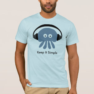 Jellyfish with headphones Keep It Simple T-shirt