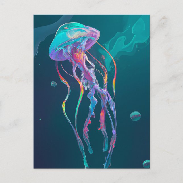 jellyfish with rainbow leds postcard (Front)