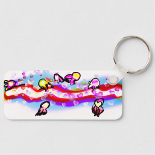 Jellyfishes heart wave keychain