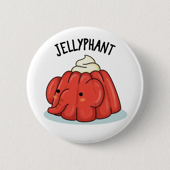 Jellyphant Cute Elephant Jelly Pun 2 Inch Round Button (Front)