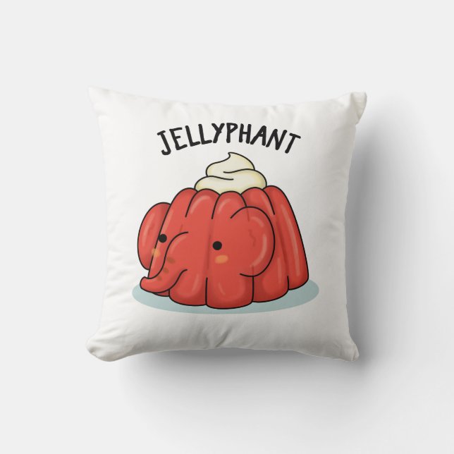 Jellyphant Funny Elephant Jelly Pun  Throw Pillow (Front)