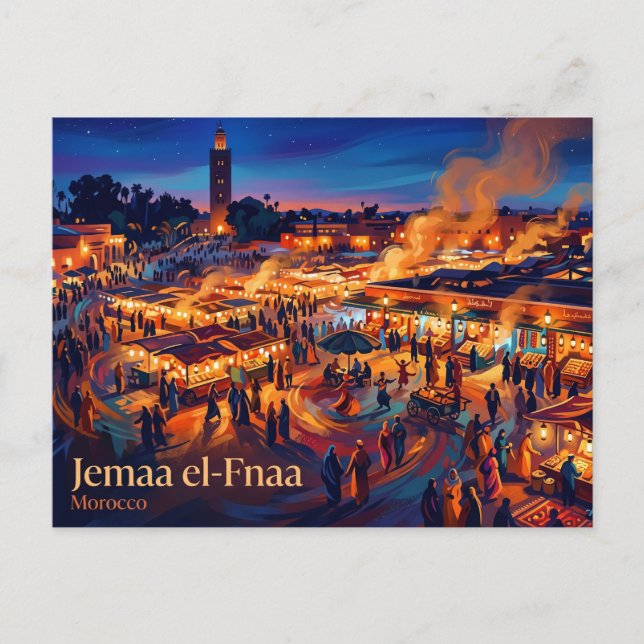 Jemaa el-Fnaa Morocco Postcard (Front)