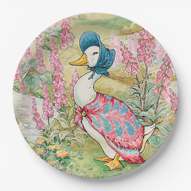 Jemima Puddle Duck by the Lake  Paper Plate (Front)