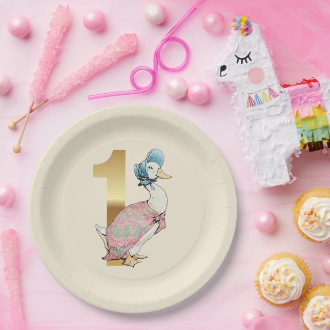 Jemima Puddle Duck First birthday Paper Plate (Party)