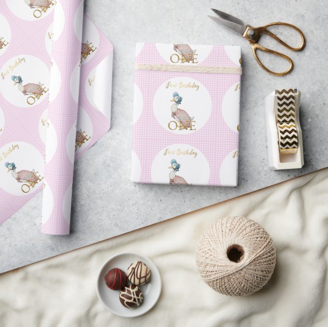 Jemima Puddle Duck First Birthday  Wrapping Paper (Crafts)