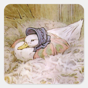 Jemima Puddle-Duck Hatching Her Eggs by Beatrix Po Square Sticker