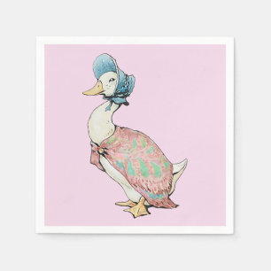 Jemima Puddle Duck Pastel Pink Background  Napkin