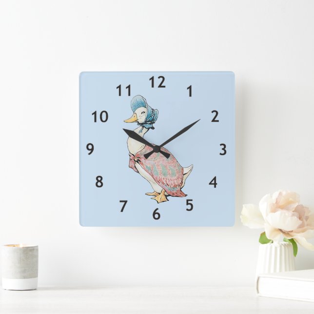 Jemima Puddle Duck     Square Wall Clock (Home)