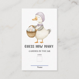 Jemima PuddleDuck Guess How Many Baby Shower Game  Enclosure Card
