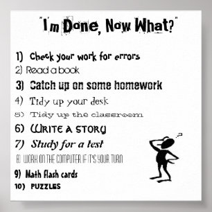 "J'en ai fini, maintenant quoi ?" Affiche