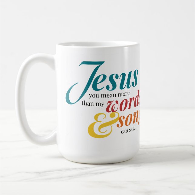 Jen Hawley Words And Songs Mug with Lyrics (Gauche)