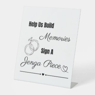 Jenga Game, Wedding Sign, Reception Guest Games Pedestal Sign