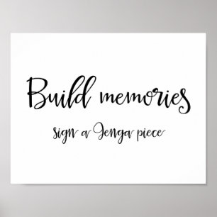 Jenga Piece Guestbook Sign Calligraphy