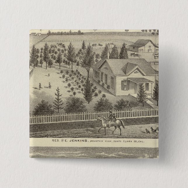 Jenkins, Snyder residences 2 Inch Square Button (Front)
