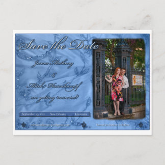 Jenna and Mitch Save the Date Announcement Postcard