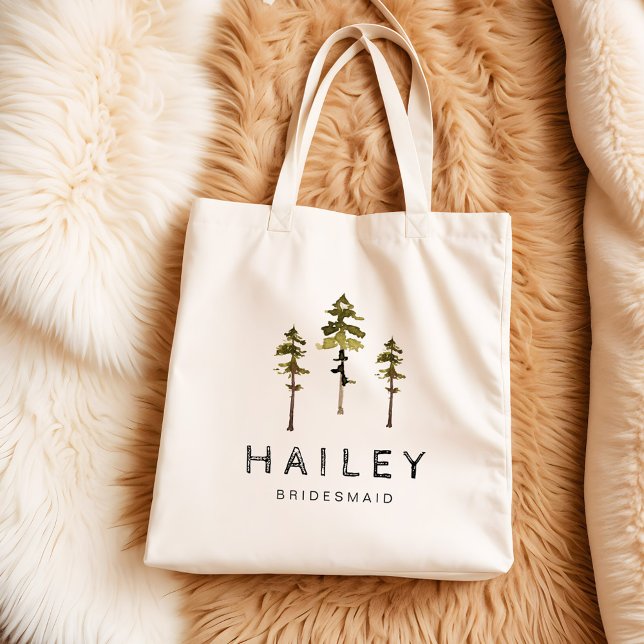 JENNA Pine Tree Camp Mountain Bachelorette Tote Bag (Creator Uploaded)