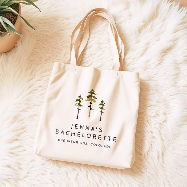 JENNA Pine Tree Camp Mountain Bachelorette Tote Bag (Creator Uploaded)