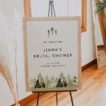 JENNA Rustic Pine Tree Bridal Shower Welcome Poster<br><div class="desc">This bridal shower welcome sign features rustic watercolor pine trees and a bohemian handwritten font. This welcome sign has fully editable wording and is perfect for your mountain or forest themed event.</div>