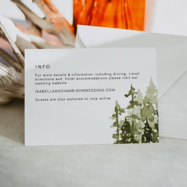 Jenna - Rustic Pine Tree Wedding Details Card (Creator Uploaded)