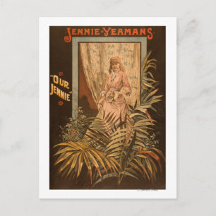 Jennie Yeamans "Our Jennie" Play Poster Postcard