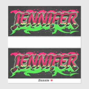 Jennifer First Name Graffiti Sticker