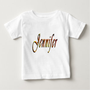 "Jennifer" Floral Jennifer Name Design, Baby T-Shirt