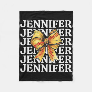 Jennifer Personalized Coquette Softll Bow Trendy Fleece Blanket