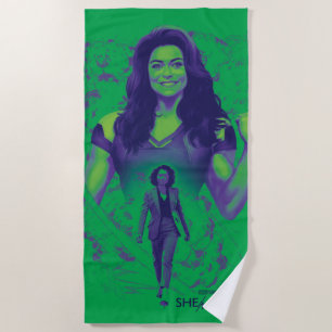 Jennifer Walters She-Hulk Explosive Graphic Beach Towel