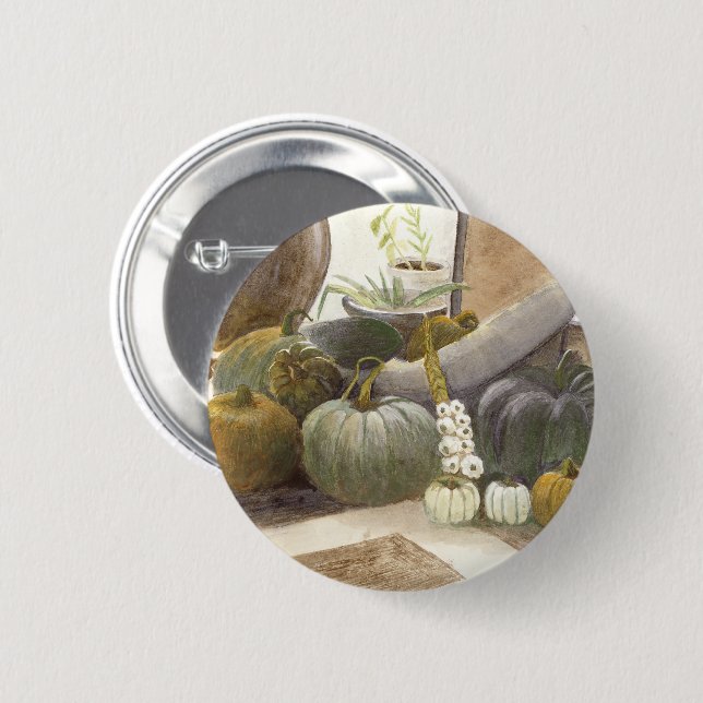 Jennifer's Pumpkins 2 Inch Round Button (Front & Back)