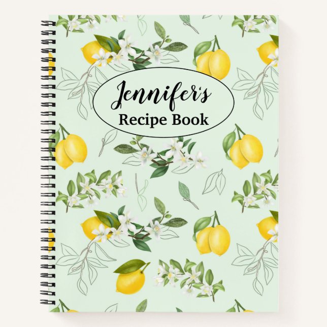 Jennifer's Recipe Book Personalized By Name (Front)