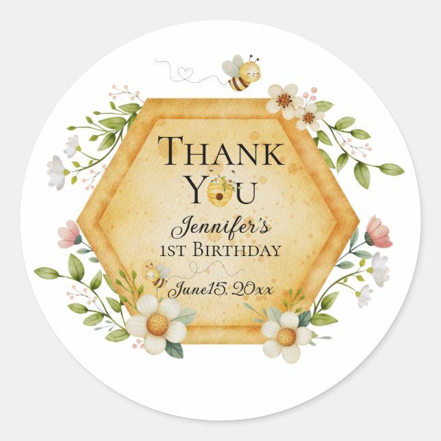 Jennifer's Sweet to Bee One Favor Label (Front)