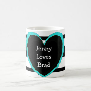 "Jenny Aime Brad" Tasse à Café: Ajoutez Vos Noms