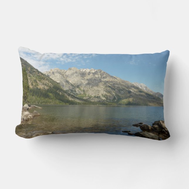 Jenny Lake at Grand Teton National Park Lumbar Pillow (Front)
