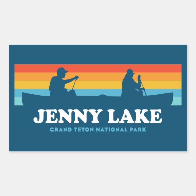 Jenny Lake Grand Teton National Park Canoe Sticker (Front)
